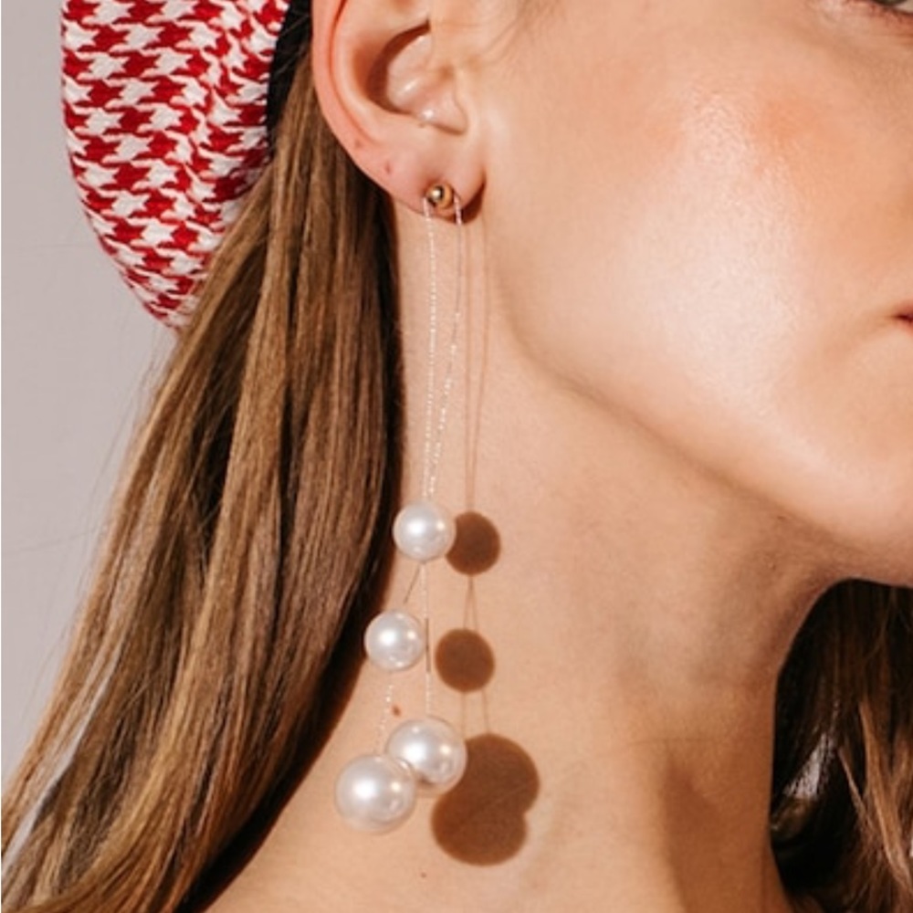 ⚡️STUNNING ⚡️FAUX PEARL EARRINGS- Earring - Picture 3 of 6